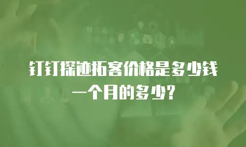 钉钉探迹拓客价格是多少钱一个月的多少？