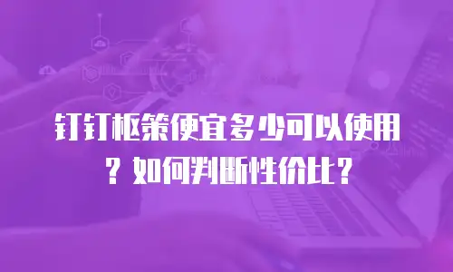 钉钉枢策便宜多少可以使用？如何判断性价比？