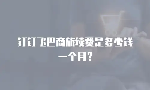 钉钉飞巴商旅续费是多少钱一个月？