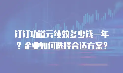 钉钉功道云绩效多少钱一年？企业如何选择合适方案？