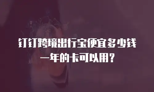 钉钉跨境出行宝便宜多少钱一年的卡可以用？