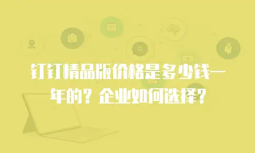 钉钉精品版价格是多少钱一年的？企业如何选择？