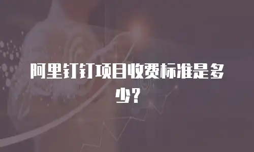 阿里钉钉项目收费标准是多少？
