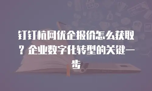 钉钉杭网优企报价怎么获取？企业数字化转型的关键一步