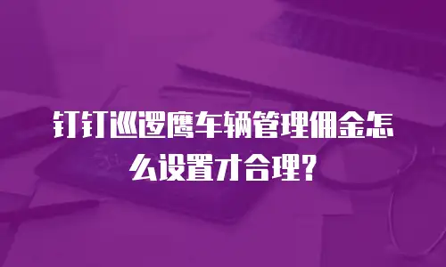 钉钉巡逻鹰车辆管理佣金怎么设置才合理？