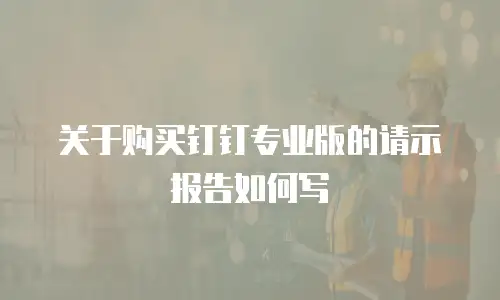 关于购买钉钉专业版的请示报告如何写