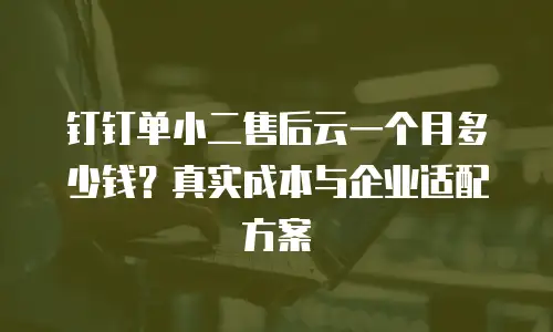 钉钉单小二售后云一个月多少钱？真实成本与企业适配方案