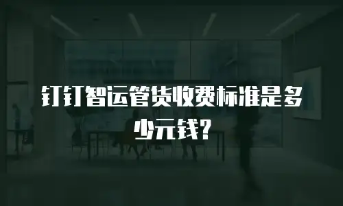 钉钉智运管货收费标准是多少元钱？