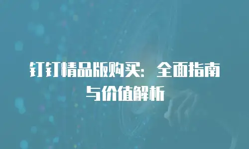 钉钉精品版购买：全面指南与价值解析