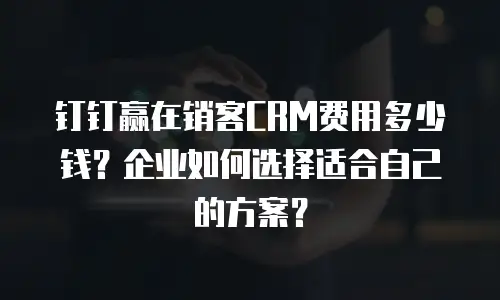 钉钉赢在销客CRM费用多少钱？企业如何选择适合自己的方案？