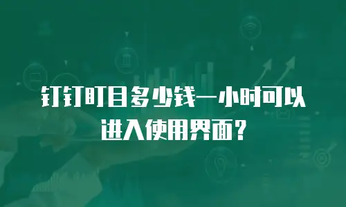 钉钉盯目多少钱一小时可以进入使用界面？