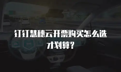 钉钉慧穗云开票购买怎么选才划算？