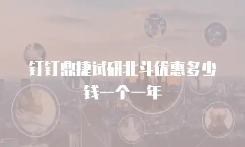 钉钉鼎捷试研北斗优惠多少钱一个一年