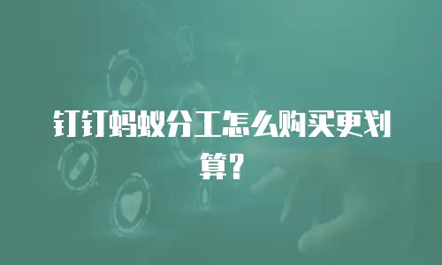 钉钉蚂蚁分工怎么购买更划算？