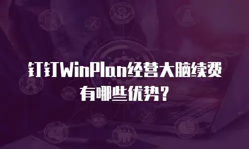 钉钉WinPlan经营大脑续费有哪些优势？