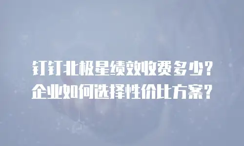 钉钉北极星绩效收费多少？企业如何选择性价比方案？