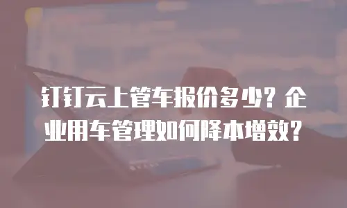 钉钉云上管车报价多少？企业用车管理如何降本增效？