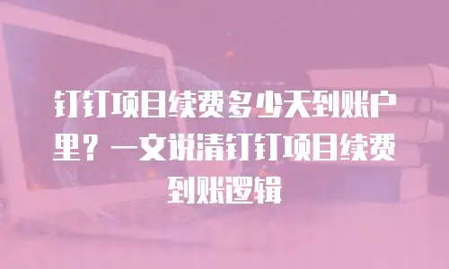 钉钉项目续费多少天到账户里？一文说清钉钉项目续费到账逻辑