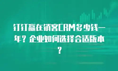 钉钉赢在销客CRM多少钱一年？企业如何选择合适版本？