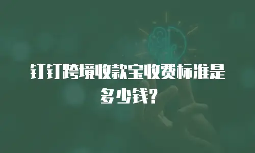 钉钉跨境收款宝收费标准是多少钱？