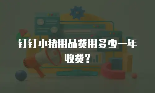 钉钉小猪用品费用多少一年收费？