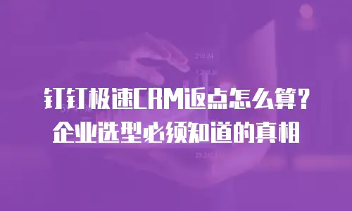 钉钉极速CRM返点怎么算？企业选型必须知道的真相