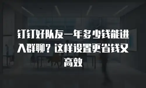 钉钉好队友一年多少钱能进入群聊？这样设置更省钱又高效