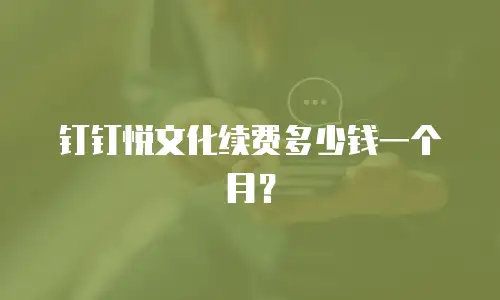 钉钉悦文化续费多少钱一个月？