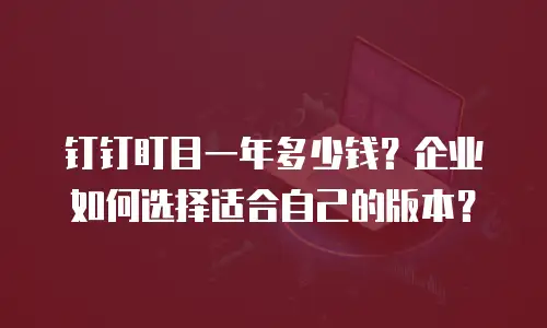钉钉盯目一年多少钱？企业如何选择适合自己的版本？