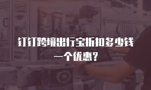 钉钉跨境出行宝折扣多少钱一个优惠？