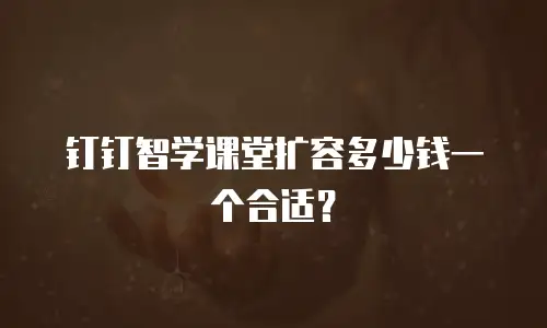钉钉智学课堂扩容多少钱一个合适？