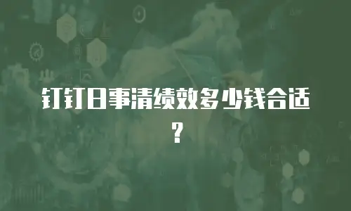 钉钉日事清绩效多少钱合适？