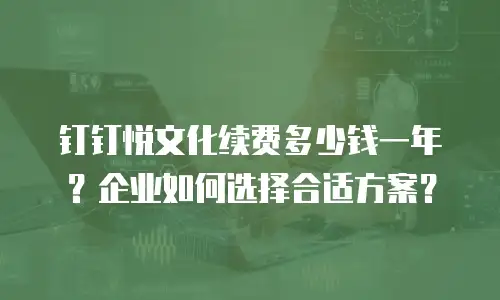 钉钉悦文化续费多少钱一年？企业如何选择合适方案？