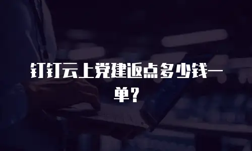 钉钉云上党建返点多少钱一单？