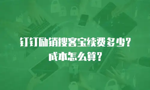 钉钉励销搜客宝续费多少？成本怎么算？