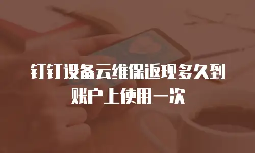 钉钉设备云维保返现多久到账户上使用一次