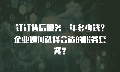 钉钉售后服务一年多少钱？企业如何选择合适的服务套餐？