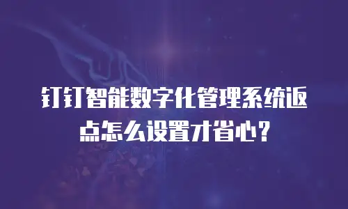 钉钉智能数字化管理系统返点怎么设置才省心？