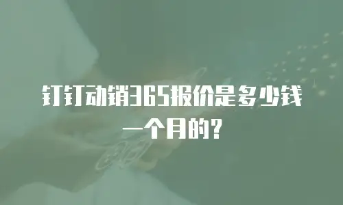 钉钉动销365报价是多少钱一个月的？