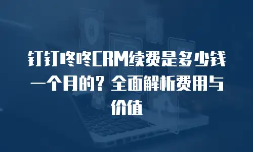 钉钉咚咚CRM续费是多少钱一个月的？全面解析费用与价值