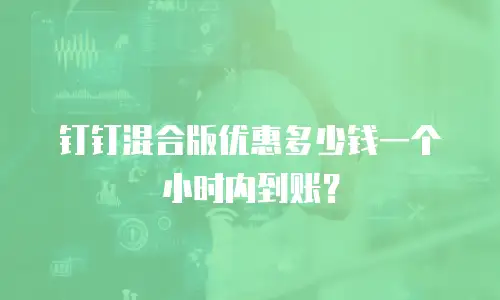 钉钉混合版优惠多少钱一个小时内到账？