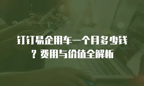 钉钉易企用车一个月多少钱？费用与价值全解析