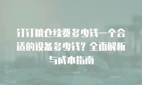 钉钉粮仓续费多少钱一个合适的设备多少钱？全面解析与成本指南