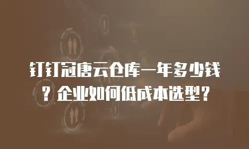 钉钉冠唐云仓库一年多少钱？企业如何低成本选型？