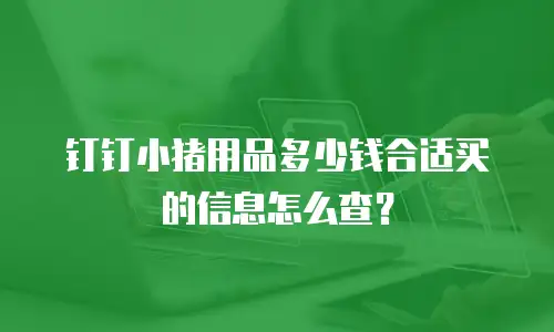 钉钉小猪用品多少钱合适买的信息怎么查？