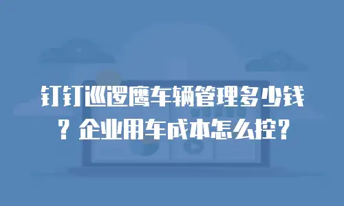 钉钉巡逻鹰车辆管理多少钱？企业用车成本怎么控？