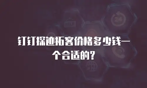 钉钉探迹拓客价格多少钱一个合适的？