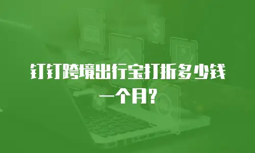 钉钉跨境出行宝打折多少钱一个月？