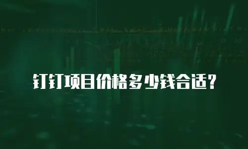 钉钉项目价格多少钱合适？