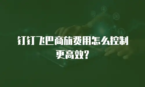钉钉飞巴商旅费用怎么控制更高效？
